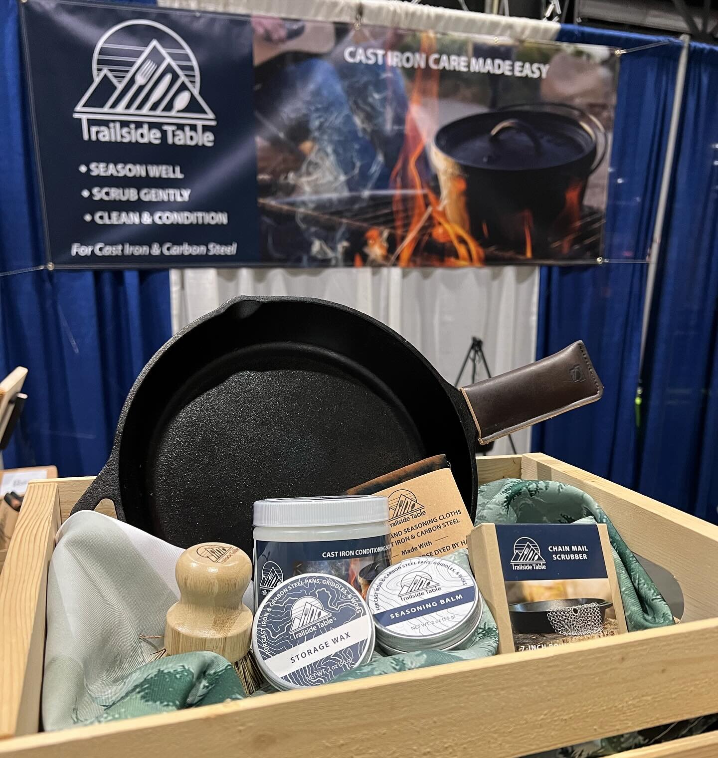 Come by the @thesportshows at the Portland Expo Center now through Sunday and enter to win a prize bundle that includes all of our cast iron maintenance products as well as a freshly seasoned skillet of your very own!

#sportsmensshow #castiron #cast