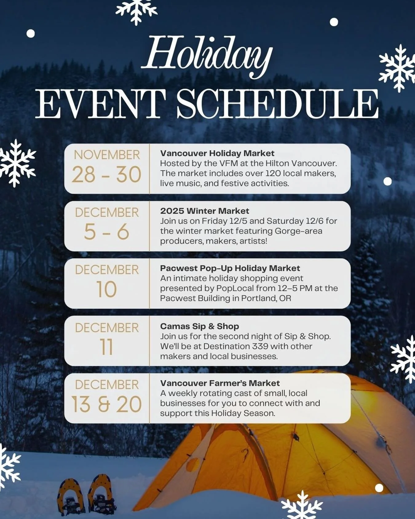 ✨ Holiday Market Season is here! ✨
If you&rsquo;ve been wanting to stock up, shop local, or grab cast iron gifts before the holidays, here&rsquo;s where you can find me:

📅 Nov 28&ndash;30 &mdash; Vancouver Holiday Market
📅 Dec 5&ndash;6 &mdash; 20