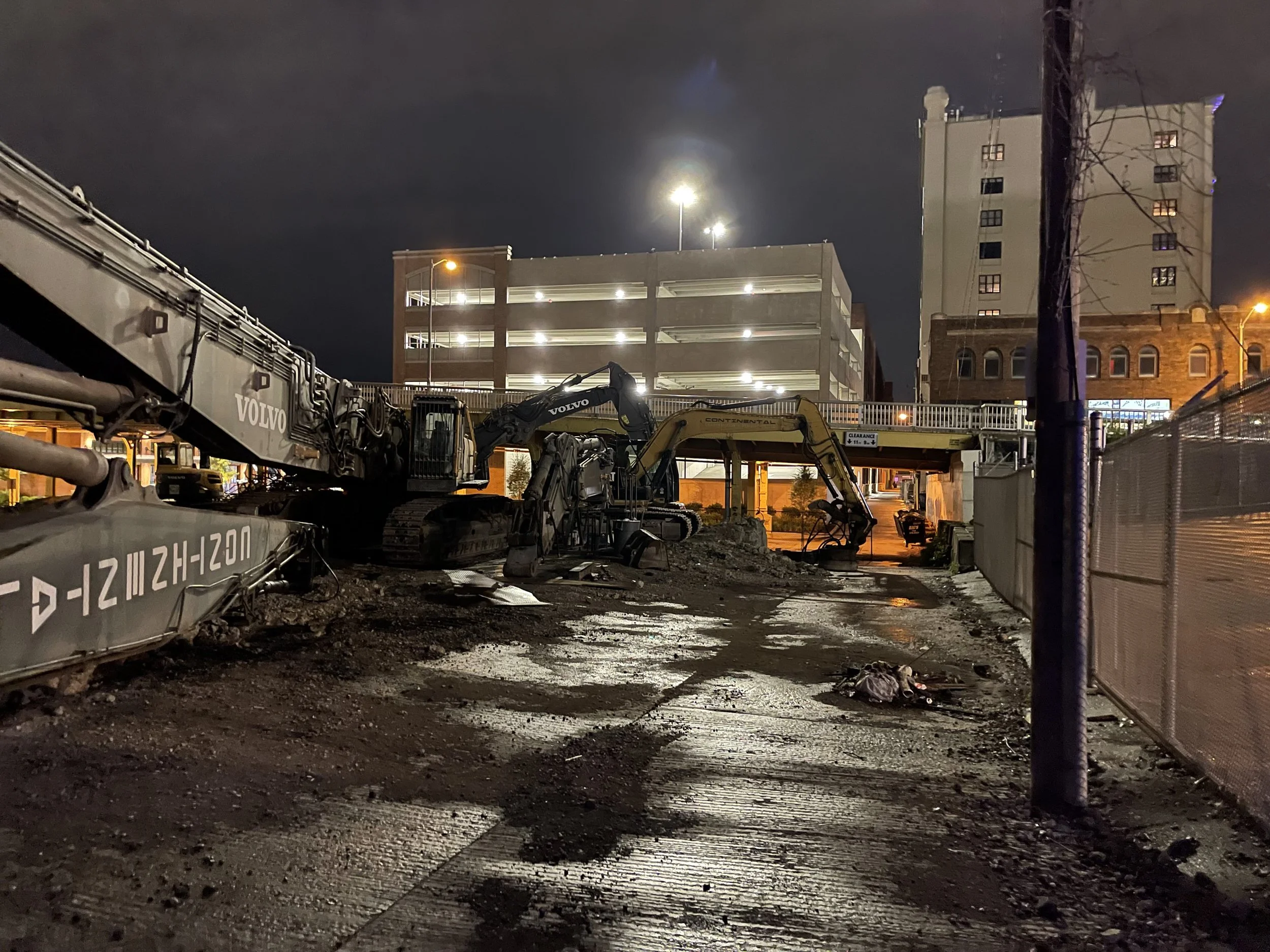 Demolition behind Lucky's