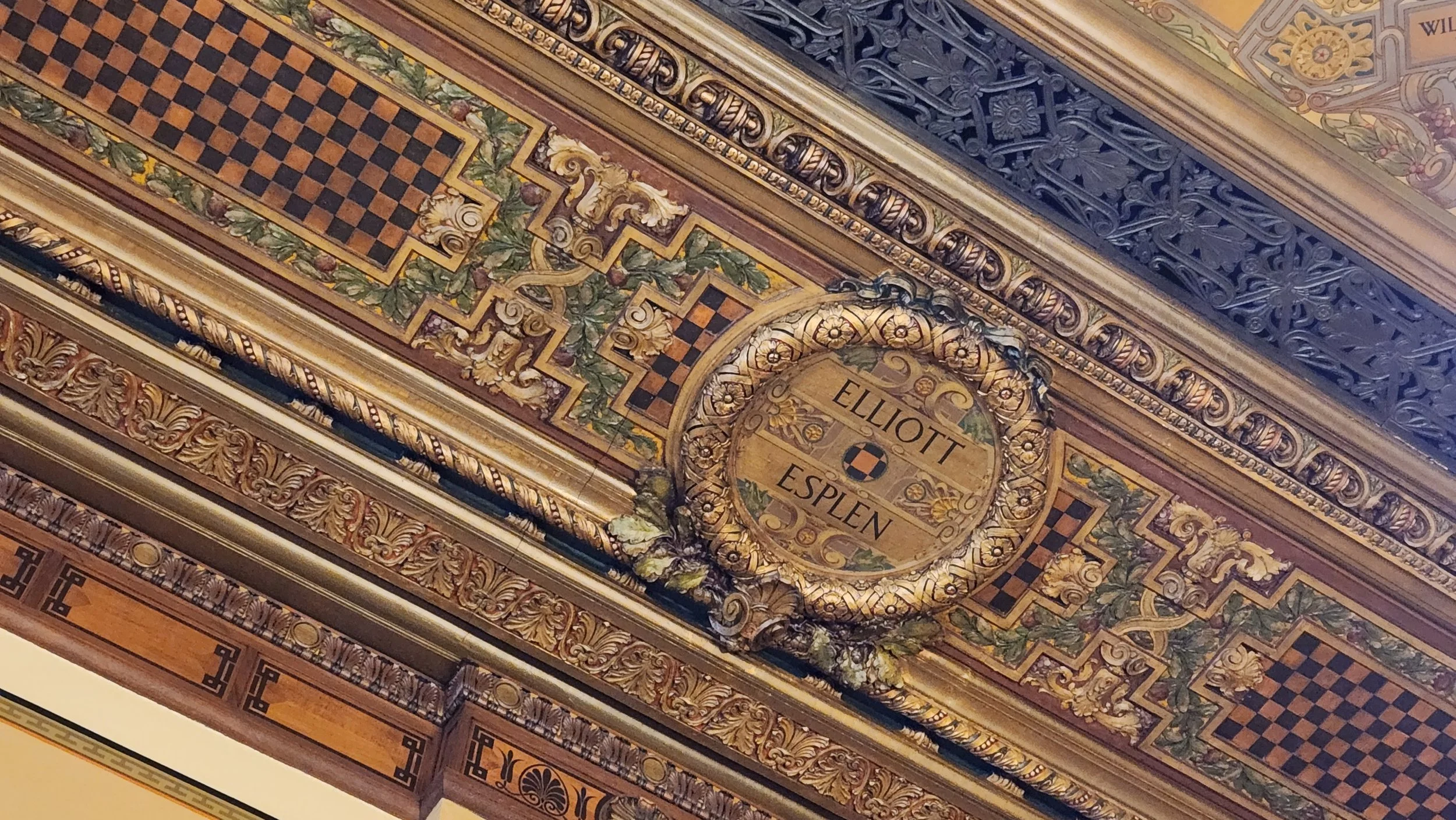 Ceiling detail of the Pittsburgh City Council Chamber