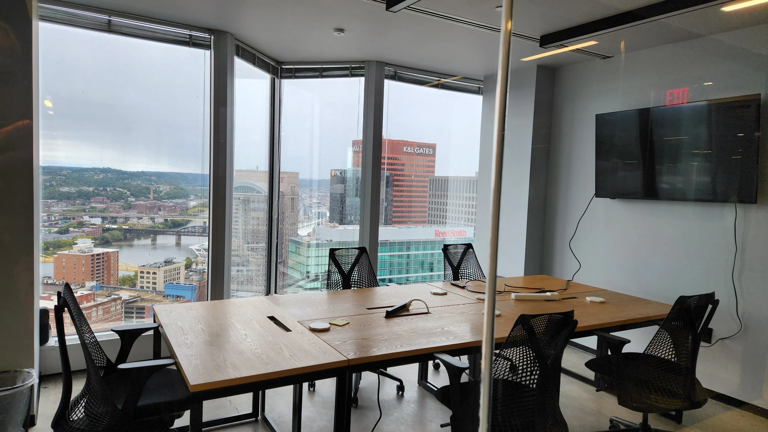 Conference room at Industrious on the 31st floor of PPG One