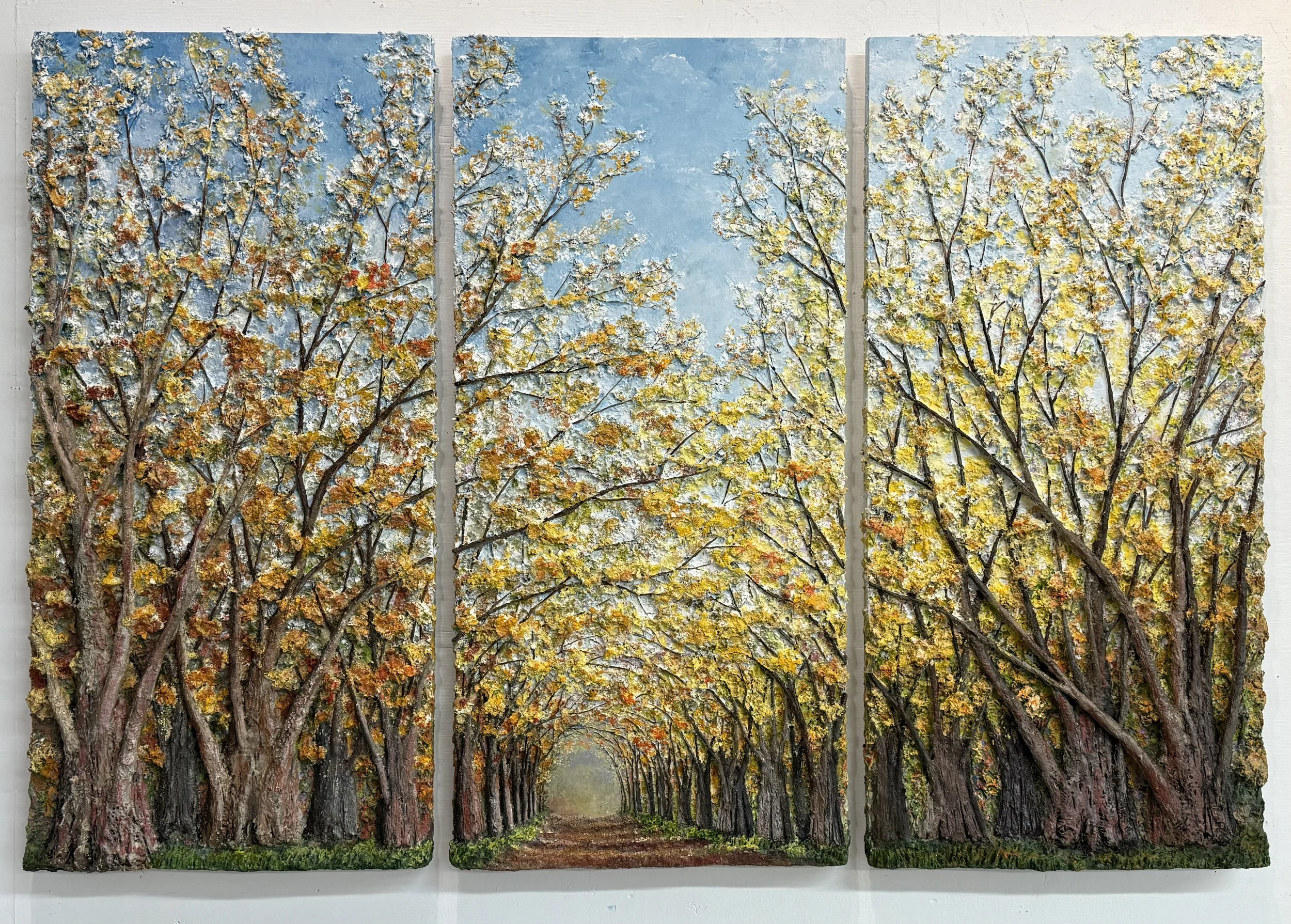 Country Road,Autumn. 63” w x 42”h, 3” d