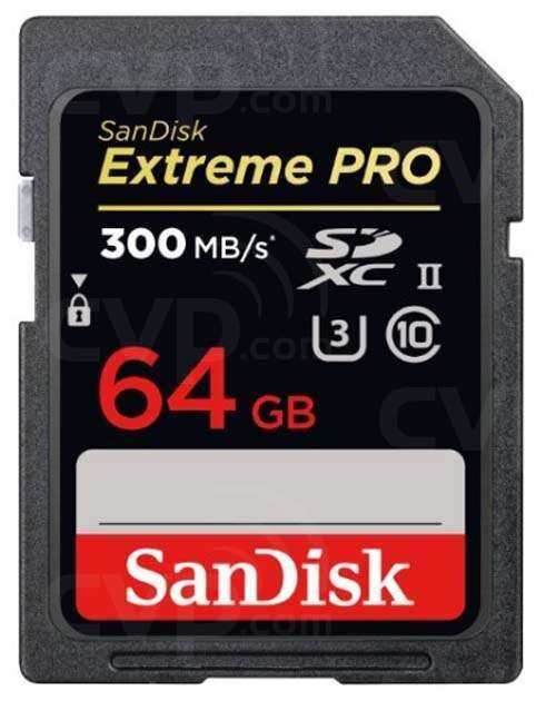 SanDisk Extreme Pro SDXC UHS-II 300MB/s Card 64GB Hire