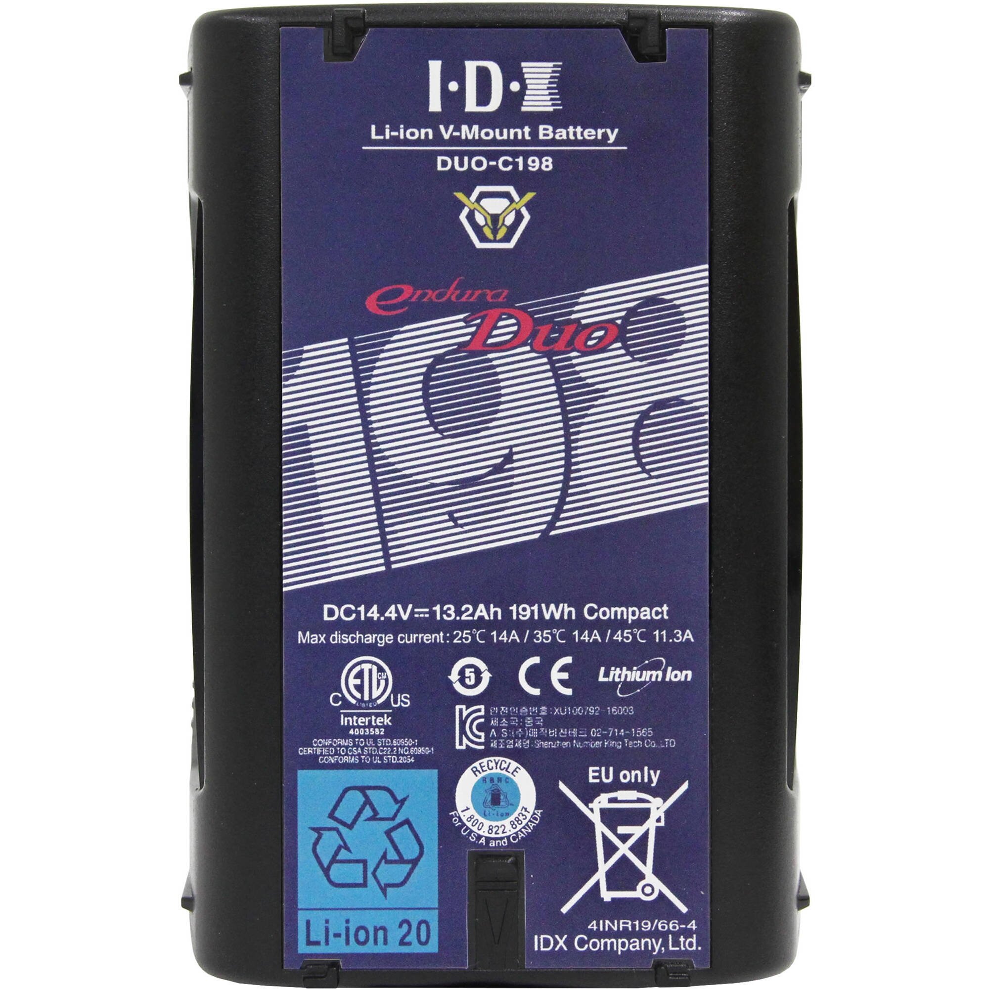 IDX Endura DUO-C198 191Wh v-Lock Battery Hire