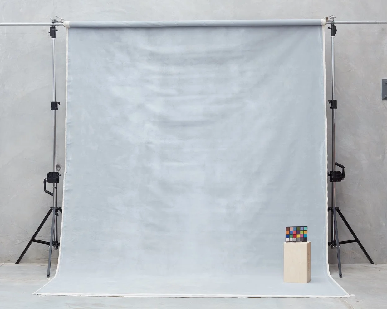 Schmidli Canvas Backdrop Hire - Soft Neutral Grey (black/white) 12' x 20'  Catalogue #1580