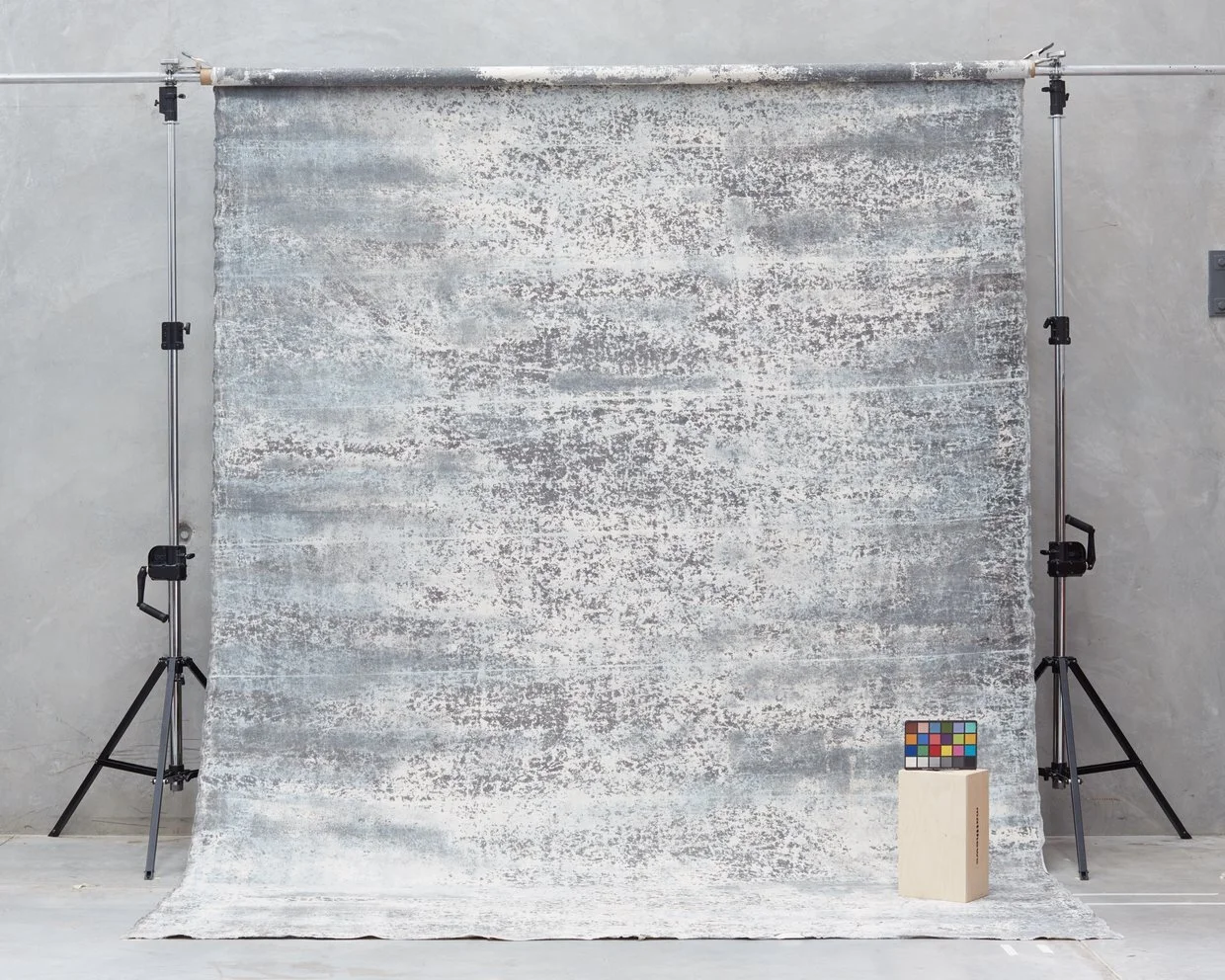 Schmidli Canvas Backdrop Hire - Heavy Warm Grey (black/white) 12' x 20' Catalogue #1273
