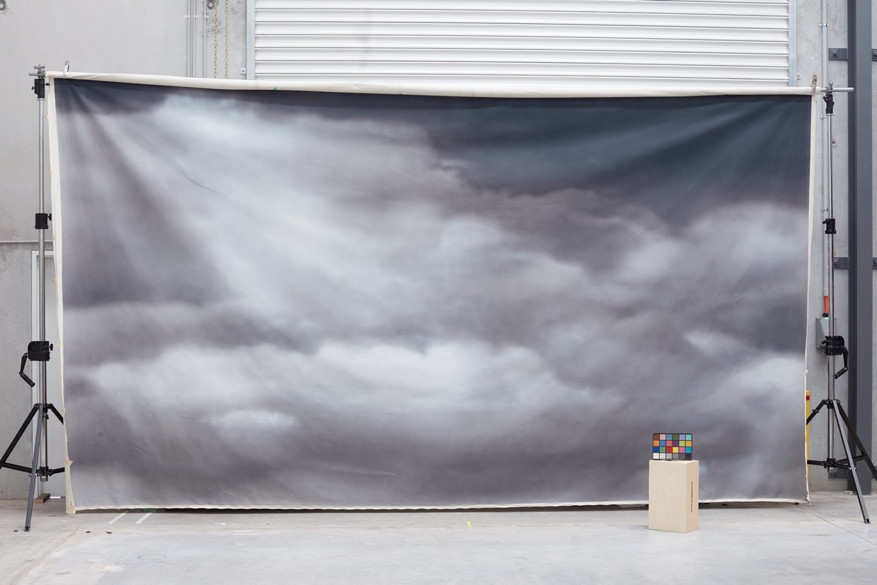 Schmidli Canvas Backdrop Hire - Clouds Dark'Sky B/W Night Sky - 12’ x 20’ Catalouge #S355