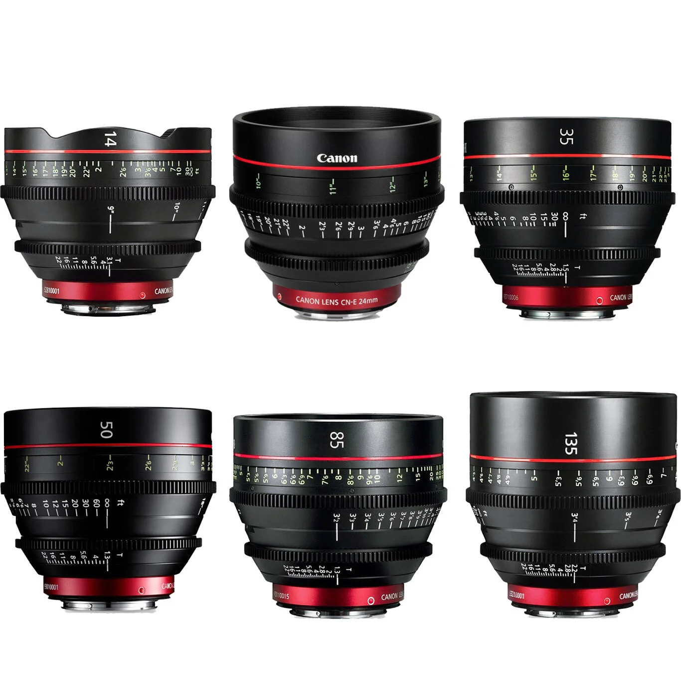 Canon CN-E Cine Prime Lens Kit Hire (6x Lenses)
