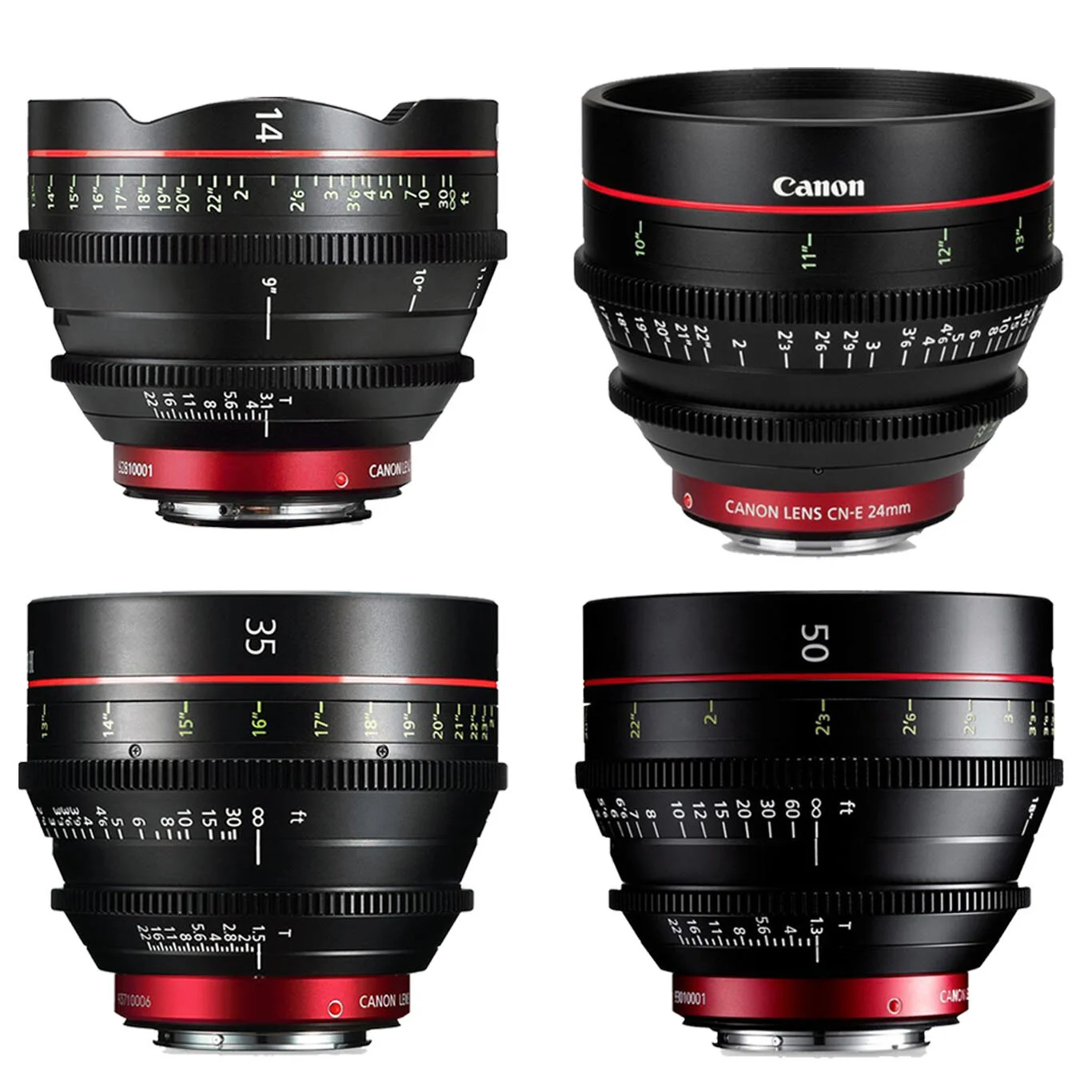 Canon Cine Prime Lens Kit Hire (4x Lenses)