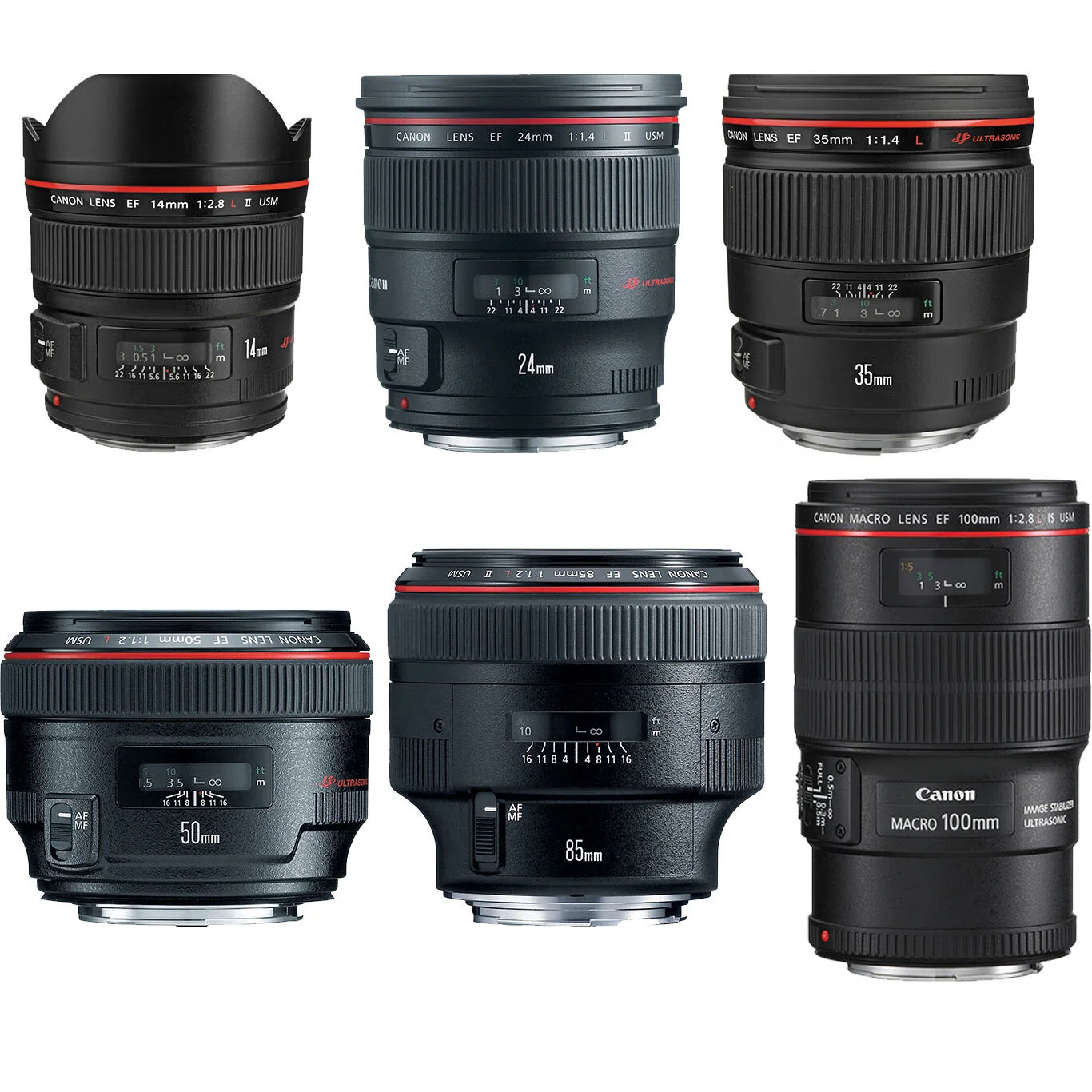 Canon Prime Lens Kit Hire (6x Lenses)