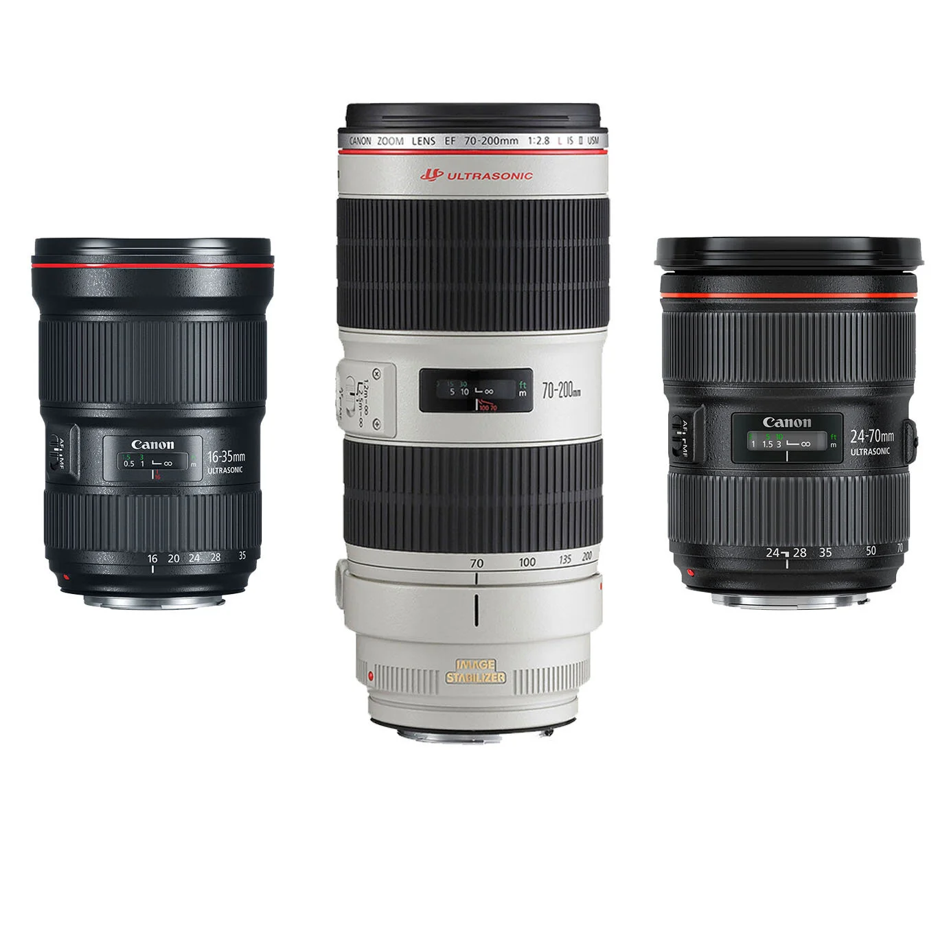 Canon Zoom Lens Kit Hire (3x Lenses)