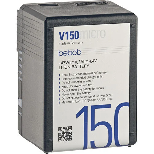 Bebob Factory GmbH V150MICRO 14.4V, 150Wh V-Mount Li-Ion Battery Hire
