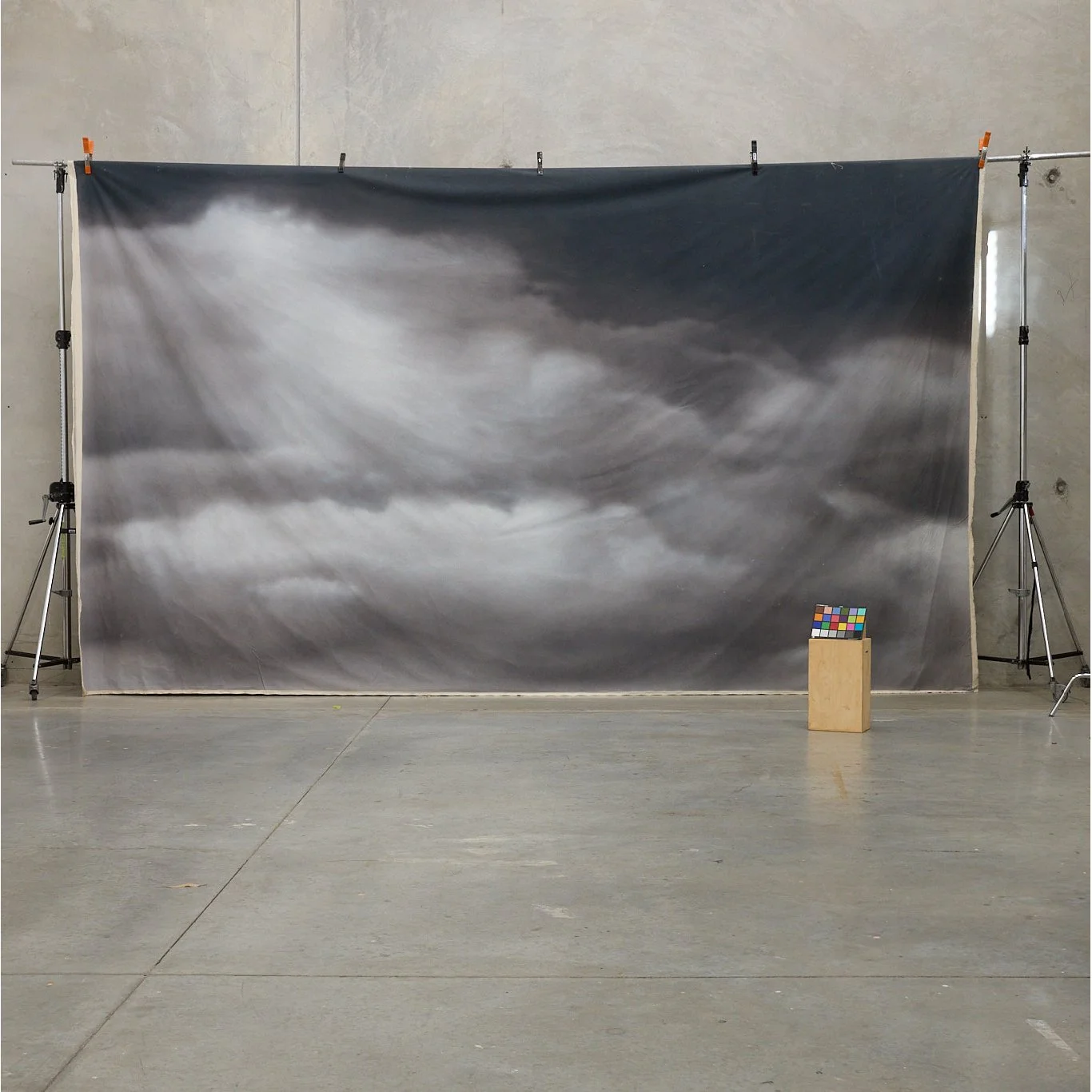 Schmidli Canvas Backdrop Hire - Clouds Dark Sky B/W Night Sky - 12’ x 20’ Catalouge #S355