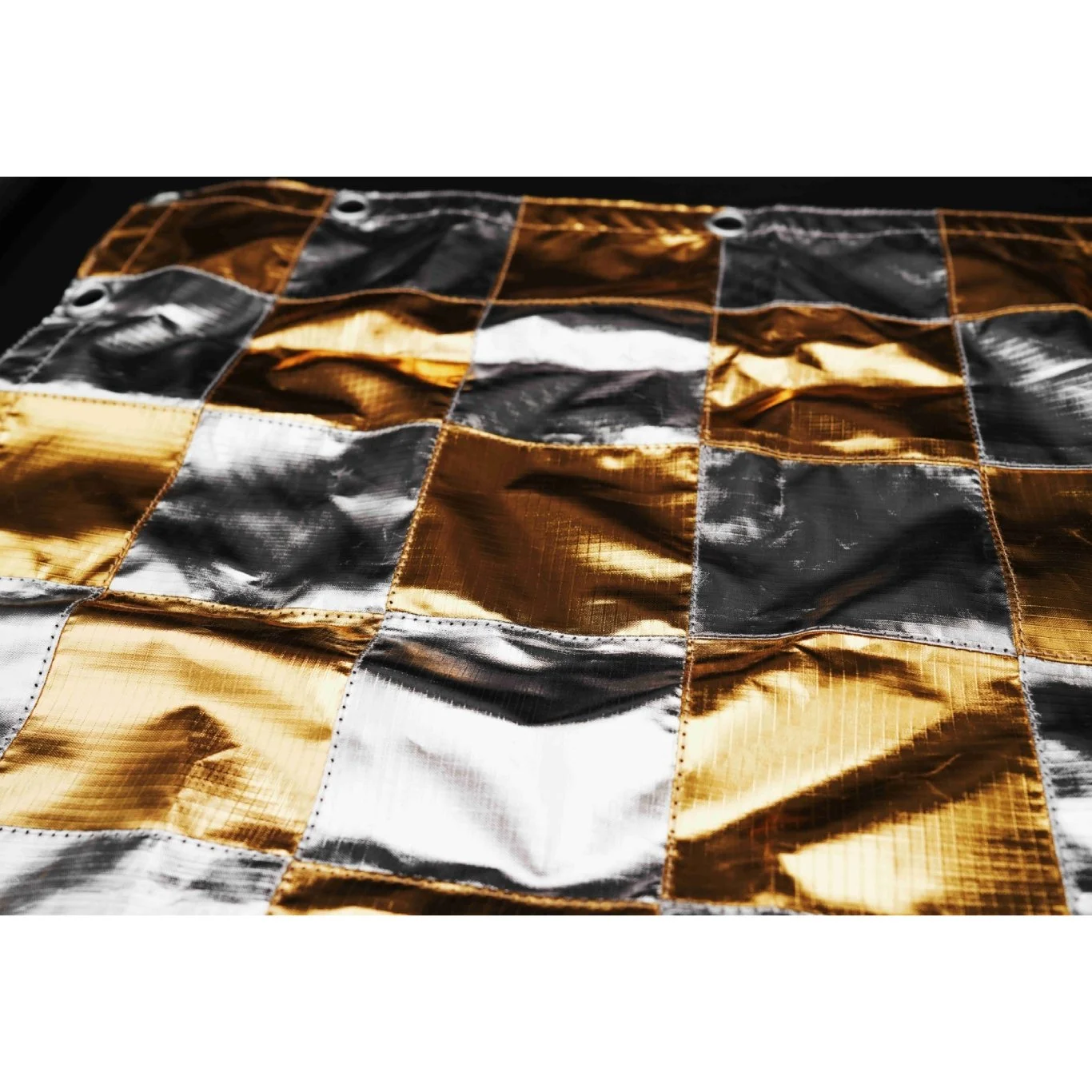 12' x 12' Gold Silver Checkerboard Lame TRP Hire
