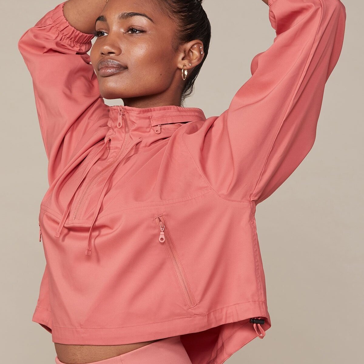Clay Hummingbird Half Zip Windbreaker Photo from Girlfriend Collective