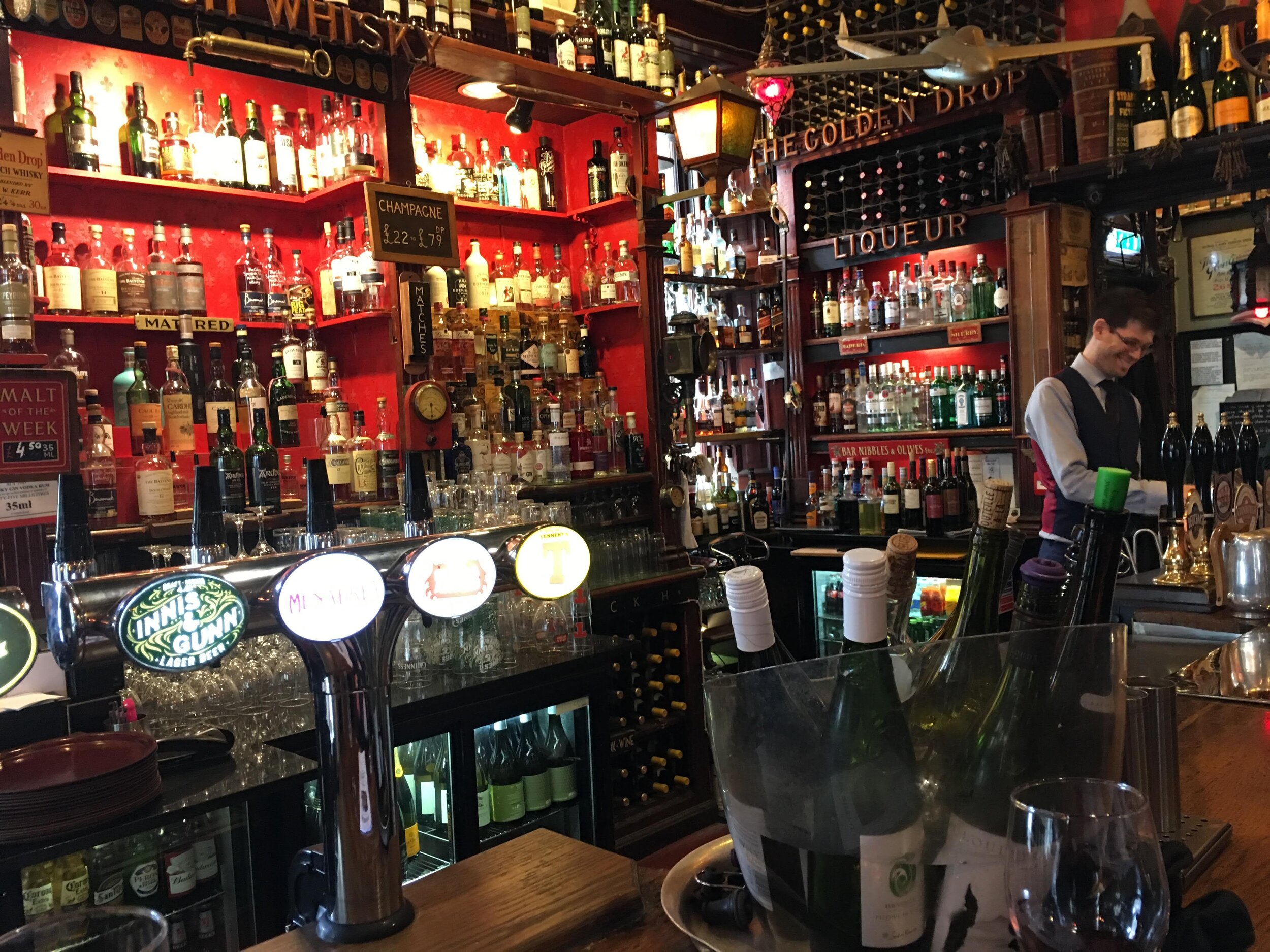 At the bar at Canny Man’s