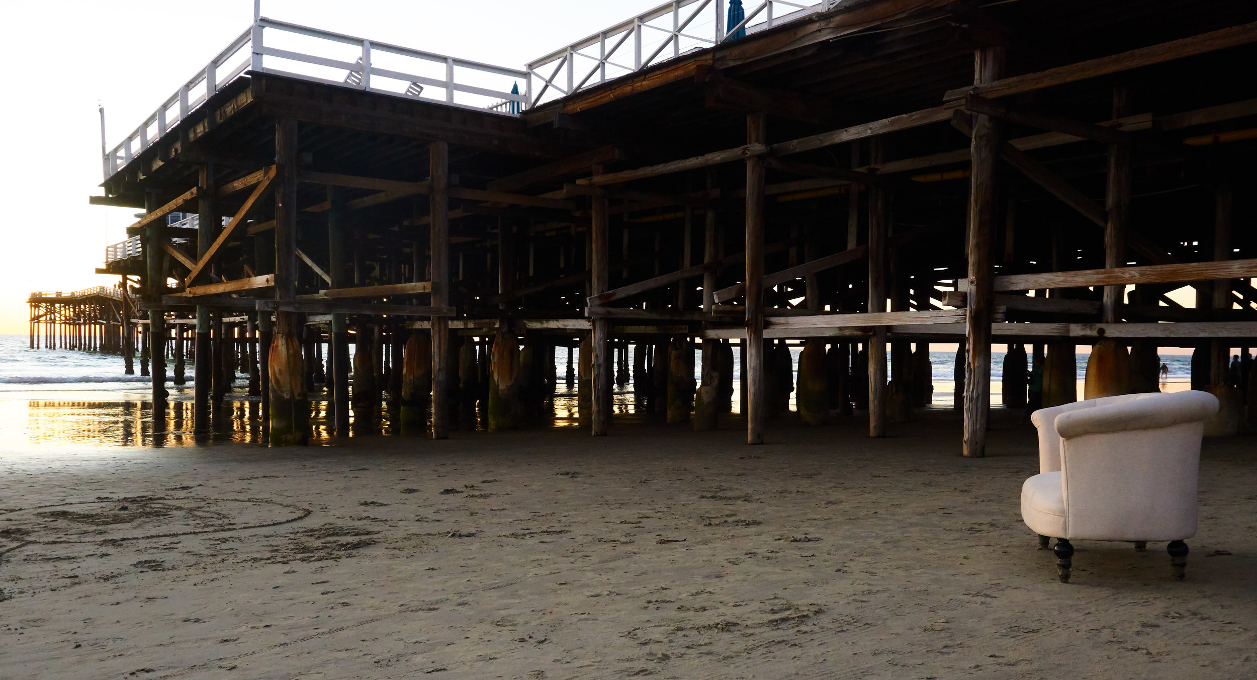 Lounging at the Beach, Oceanside Pier, California