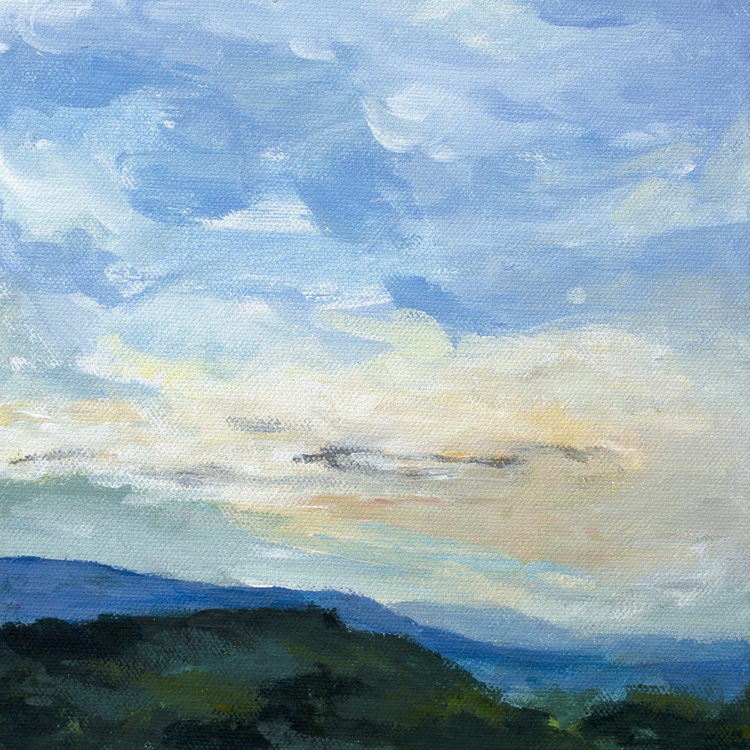 Small Provence landscape painting by artist Stephanie Kirkland | 8x8 Roussillon full.jpg