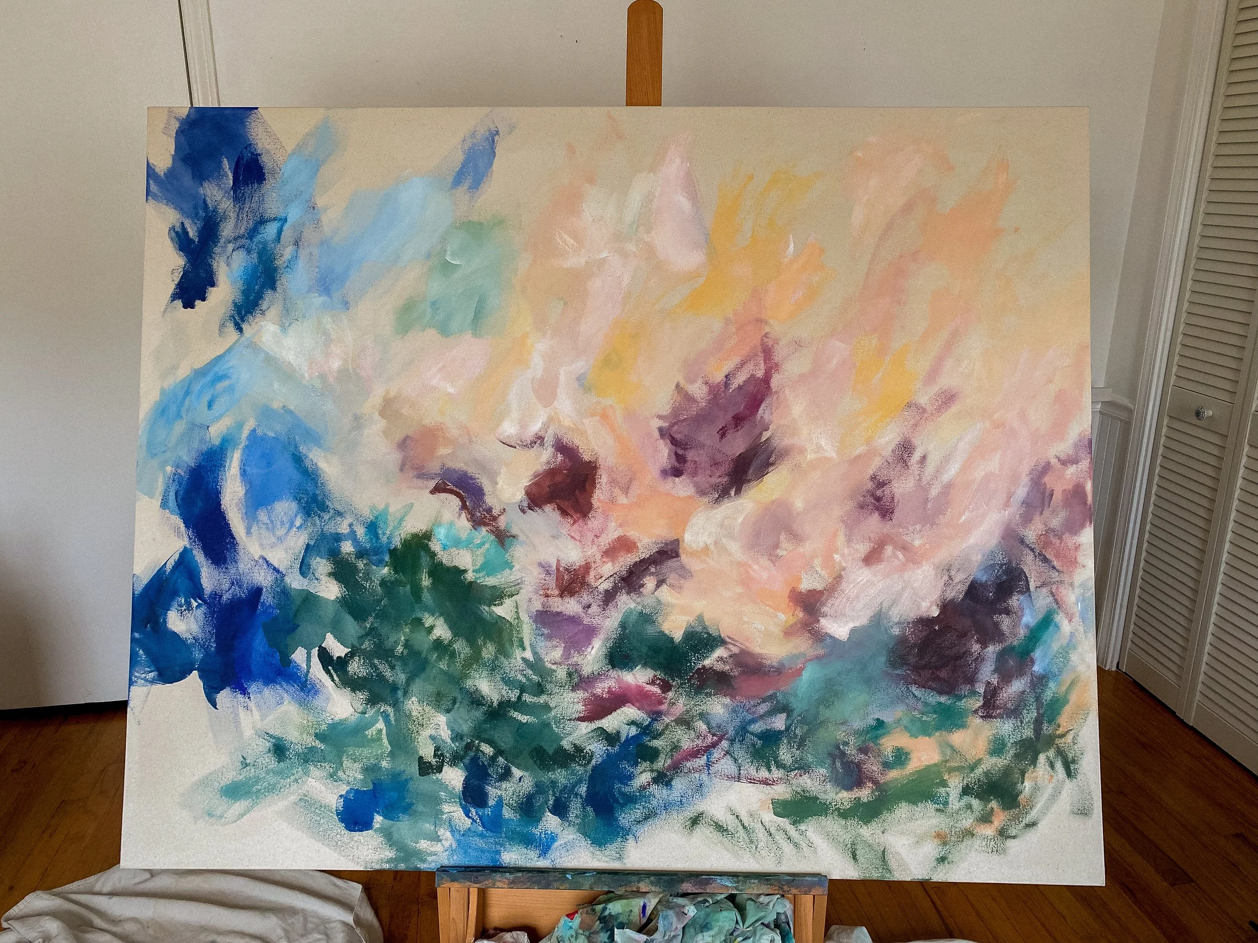 Lessons in Enough_large statement abstract painting on easel.jpg