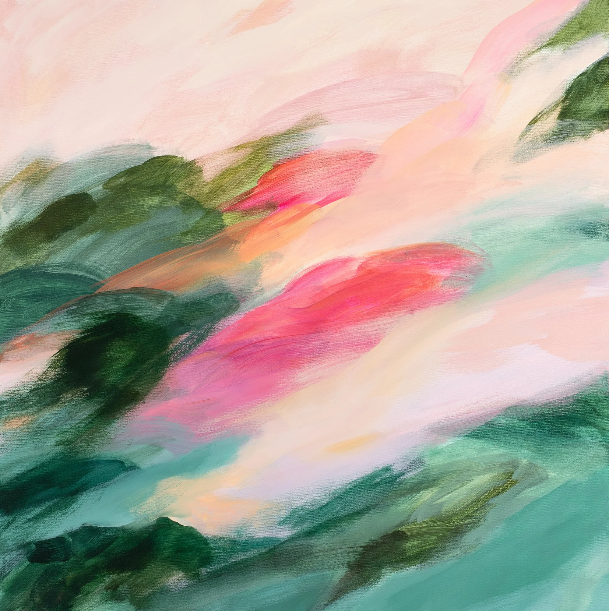 Bright Spot_hot pink peach and green abstract painting.jpg