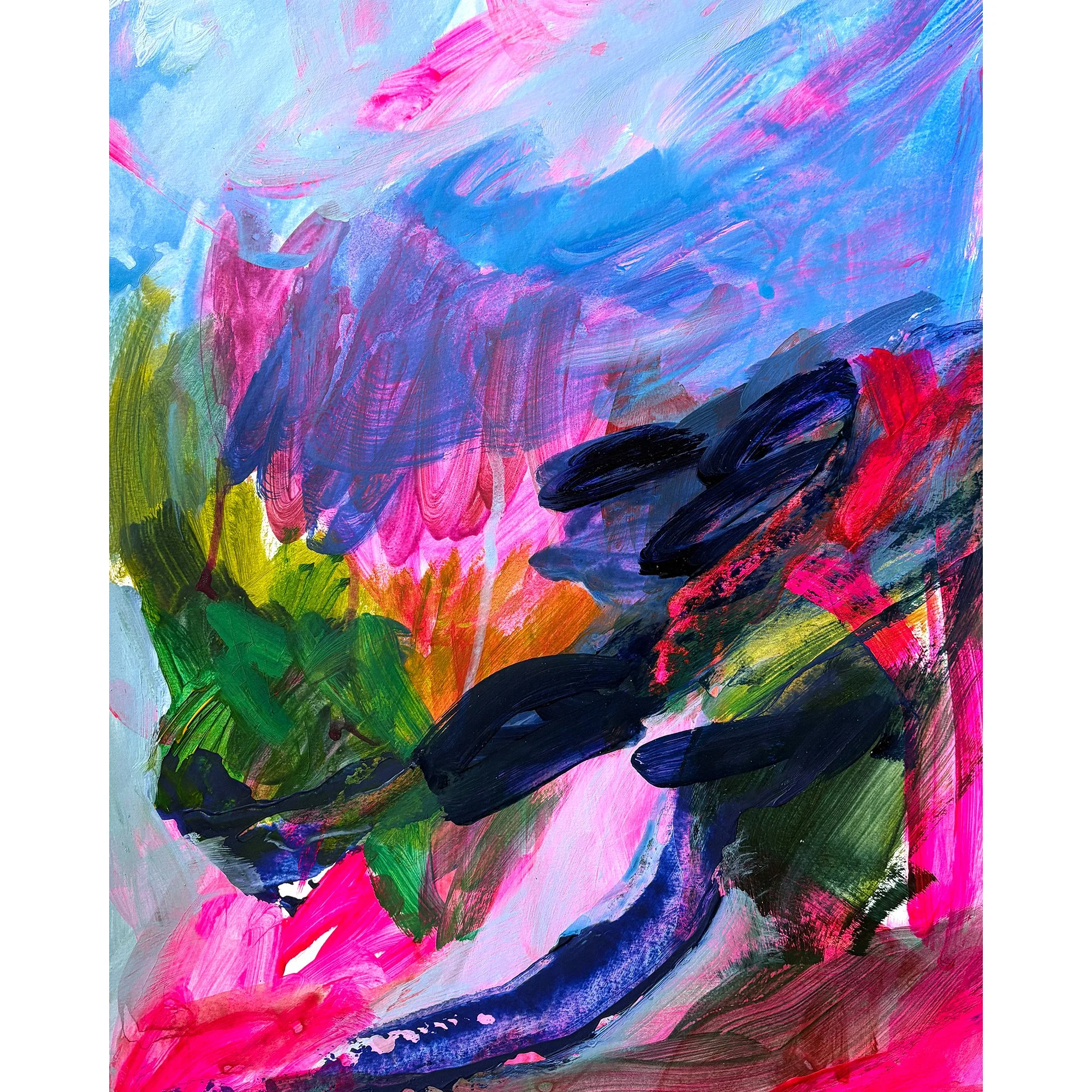 Abstract paint and blue painting on paper.jpg