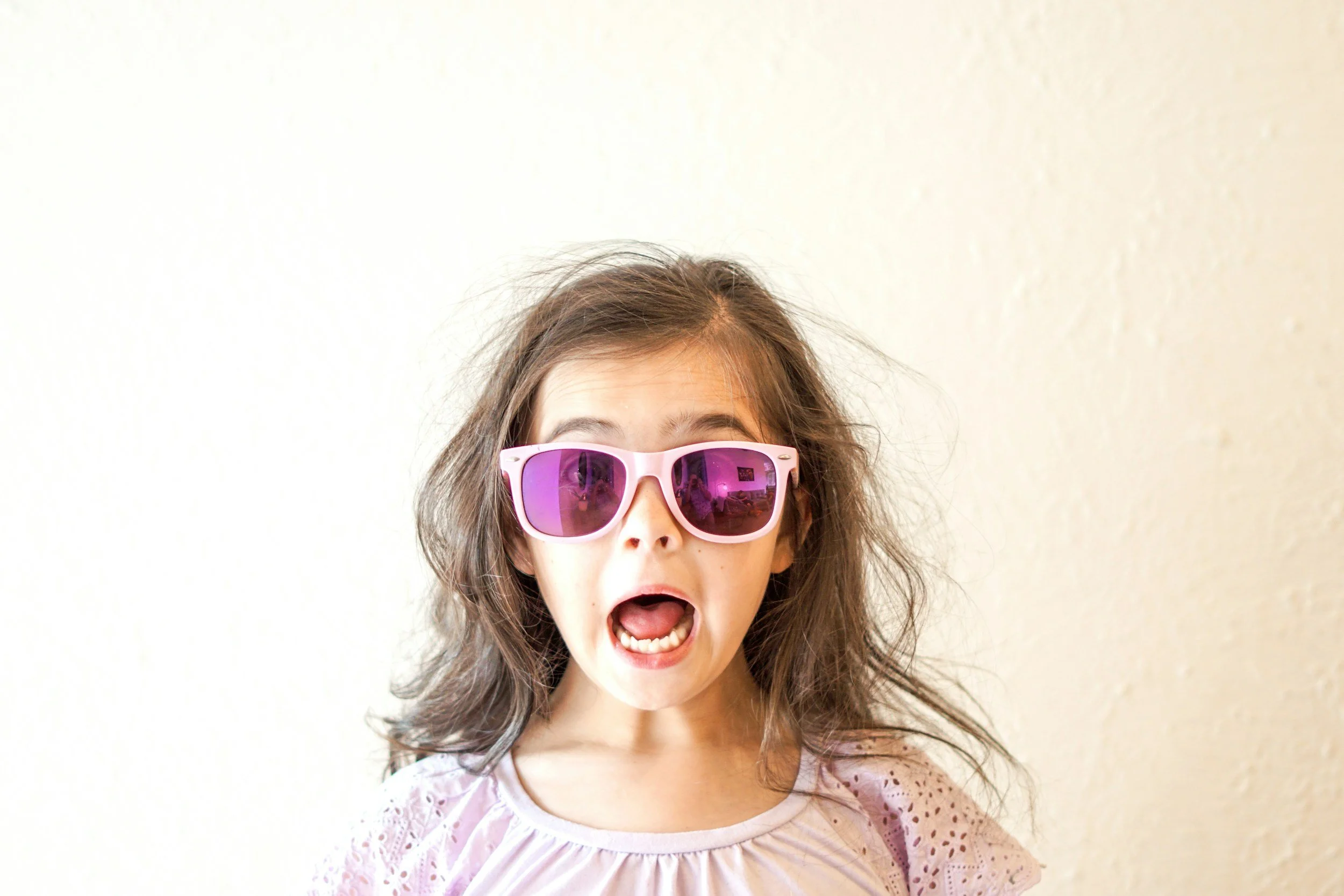 Excited Girl Weating Sunglasses