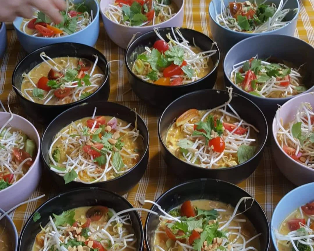 Pumpkin, tofu, bean sprout Laksa