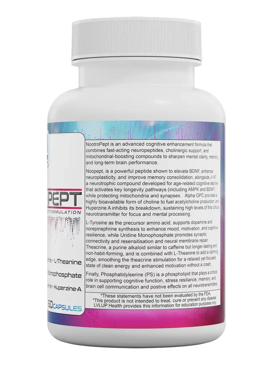 LVLUP Health Australia NootroPept Side panel.webp