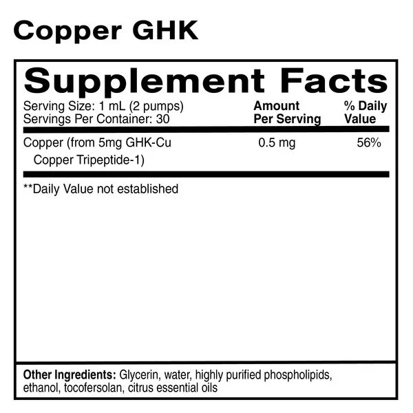 Quicksilver Liposomal Copper GHK Peptide Supplement Facts.jpg