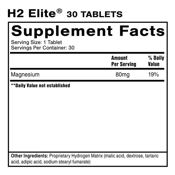 Quicksilver Hydrogen water H2 Elite 30 tabs supplement Facts.jpg