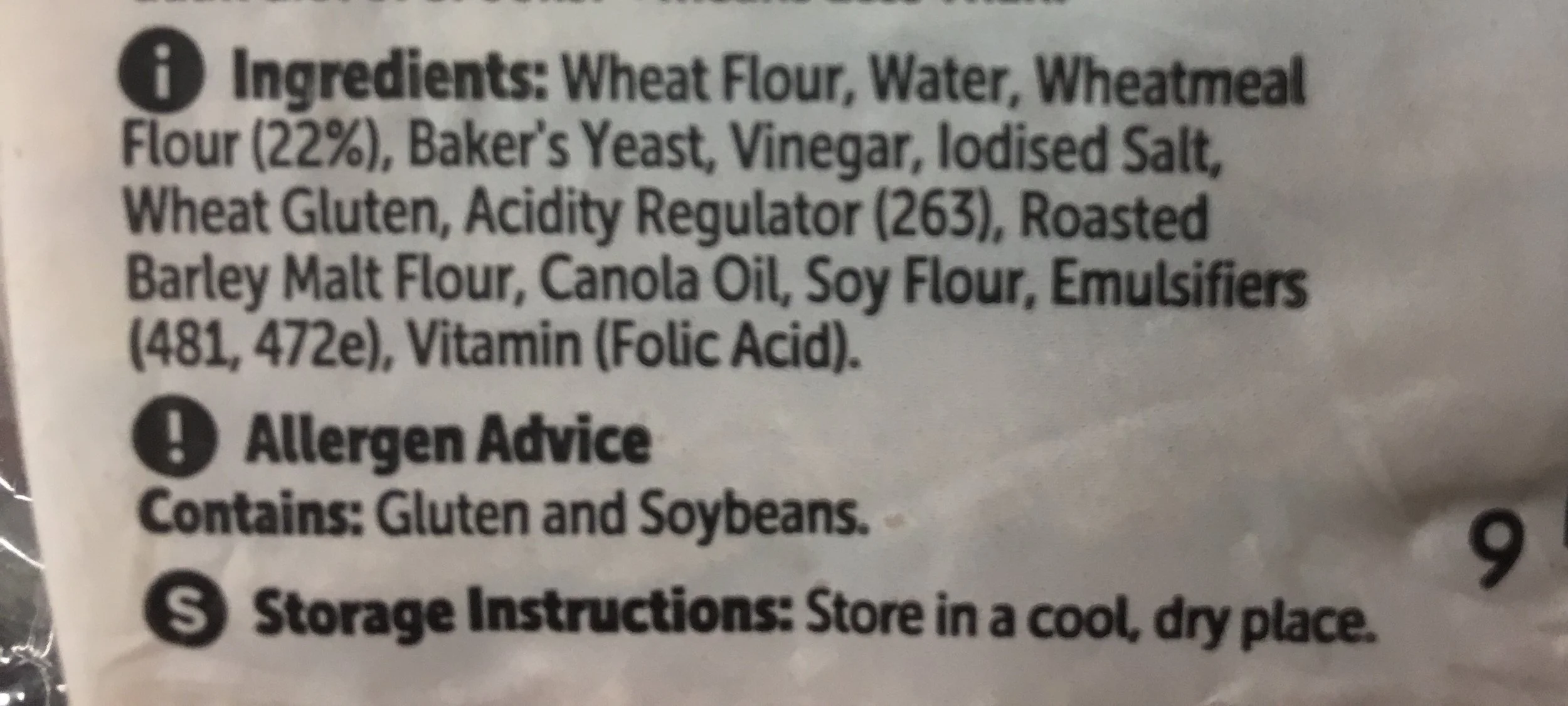 supermarket wholemeal bread