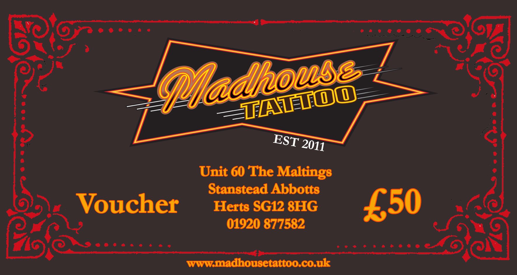 £50 Madhouse Tattoo voucher 