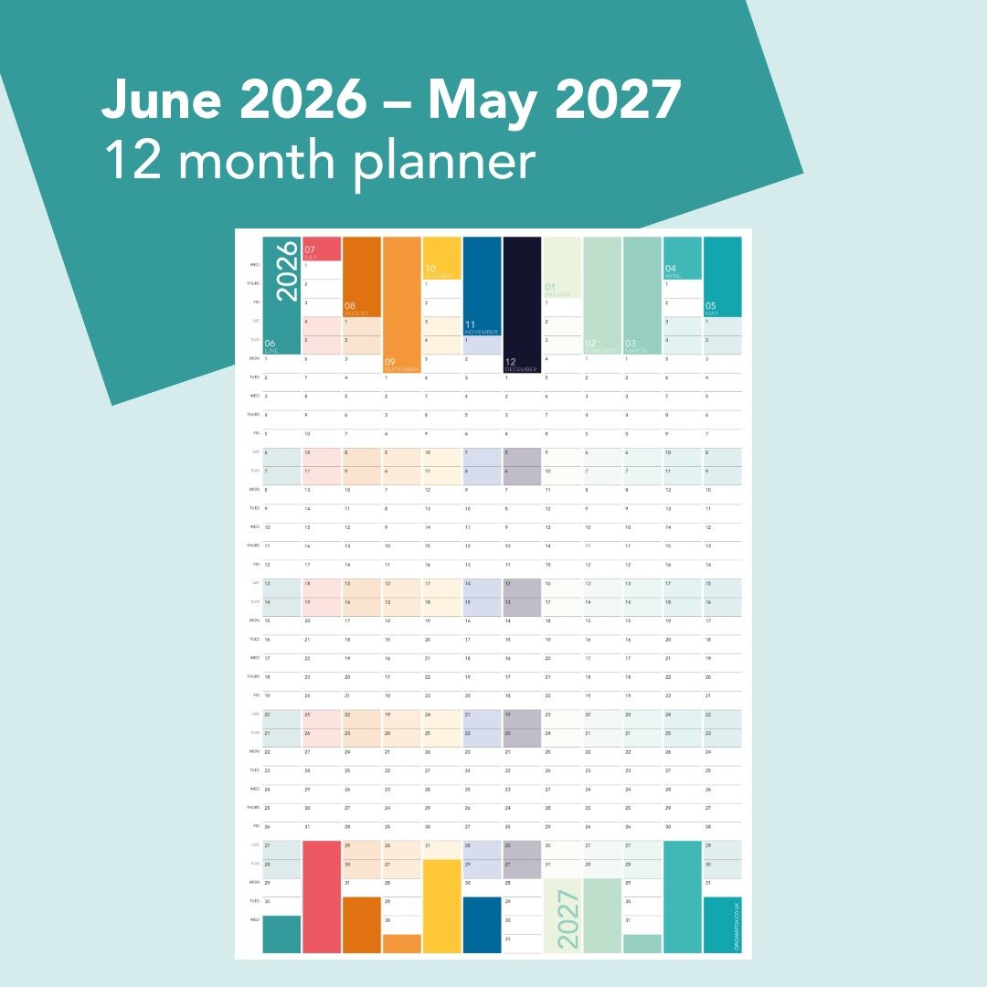 The June Year Wall Planner (Printable)