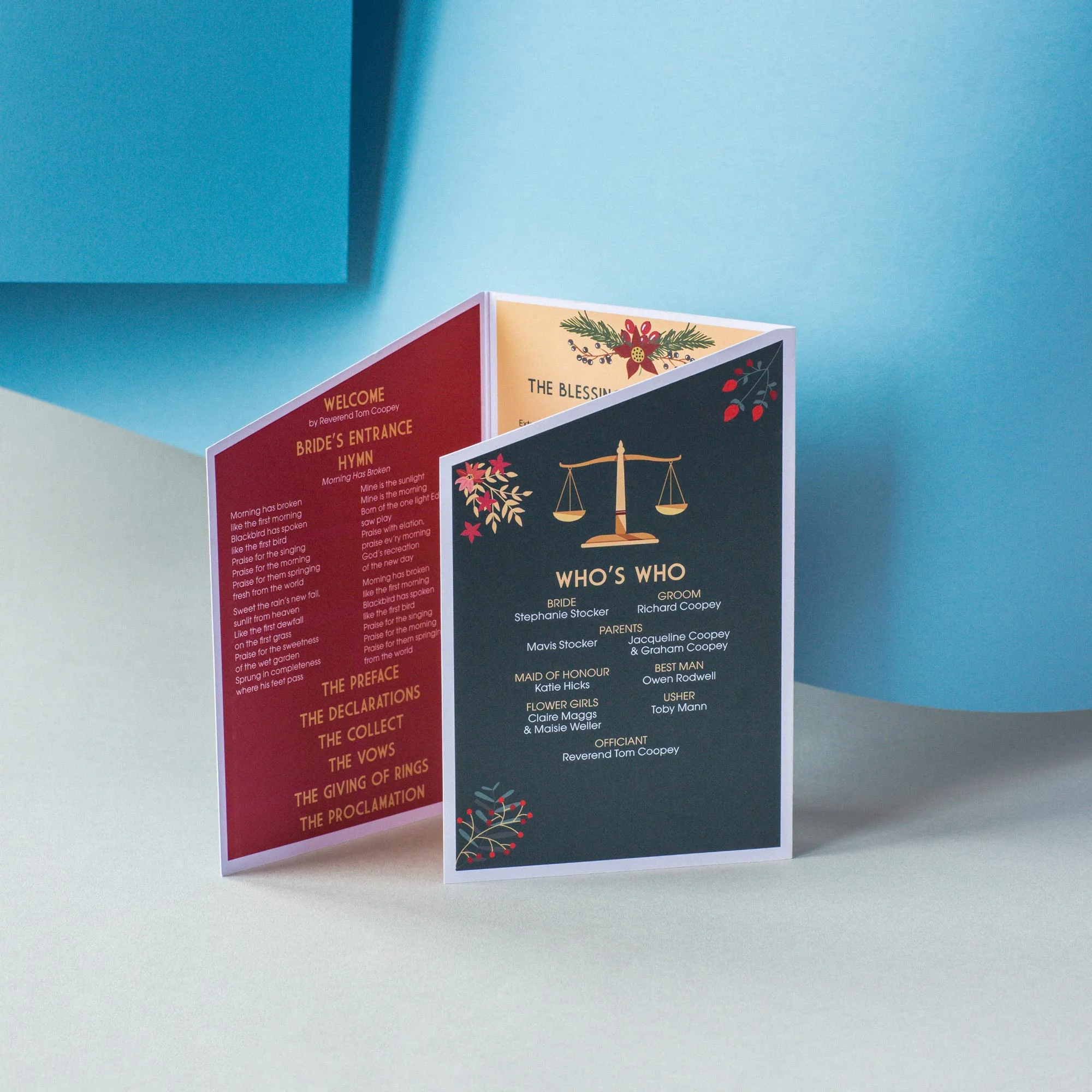 Origami-Fox-favourite-things-wedding-order-of-service-whos-who.jpg