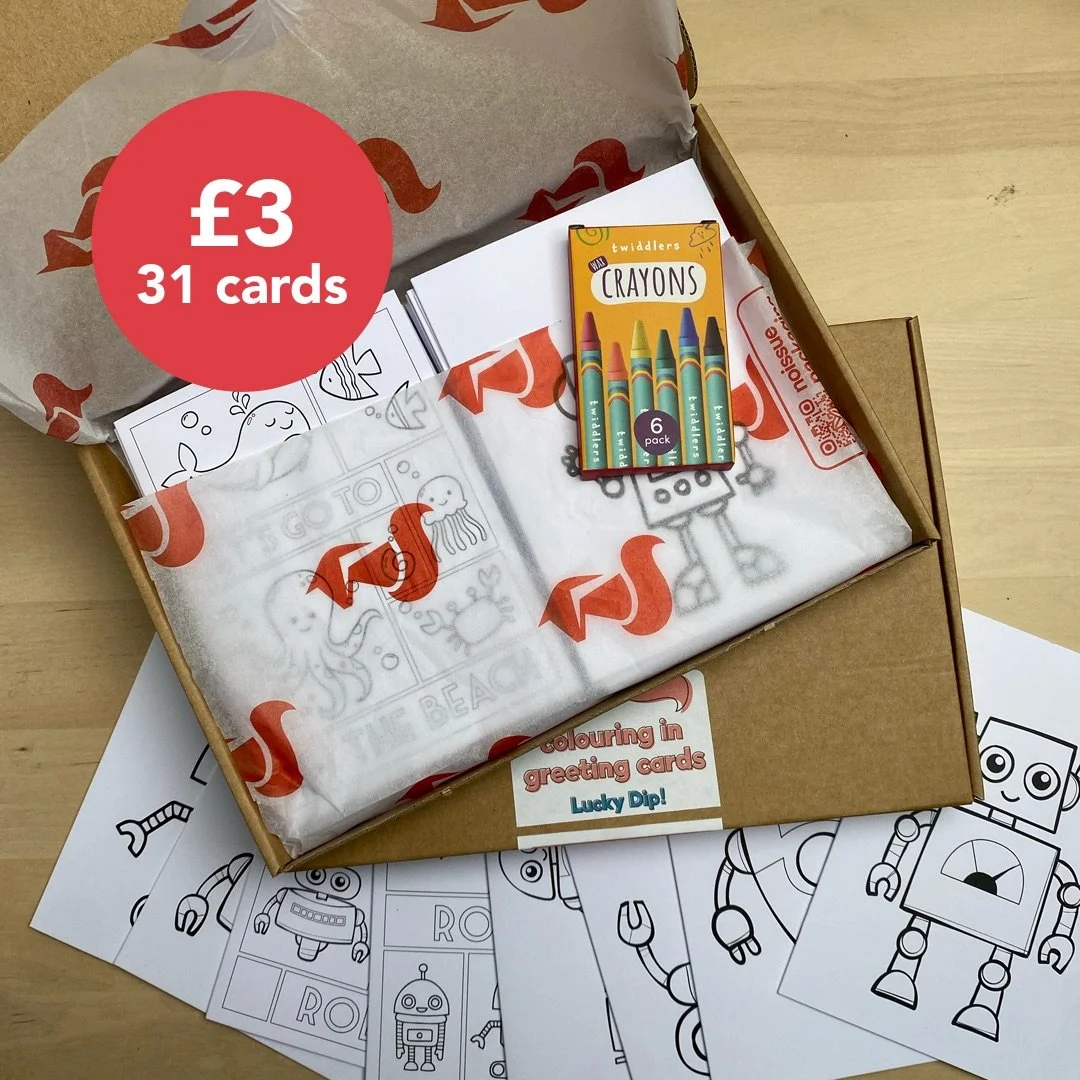 Colouring in Greeting Cards – The Ultimate Pack! (pack of 31 with crayons)