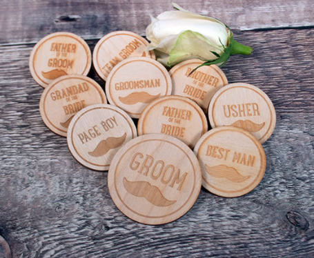Plywood badges or place cards