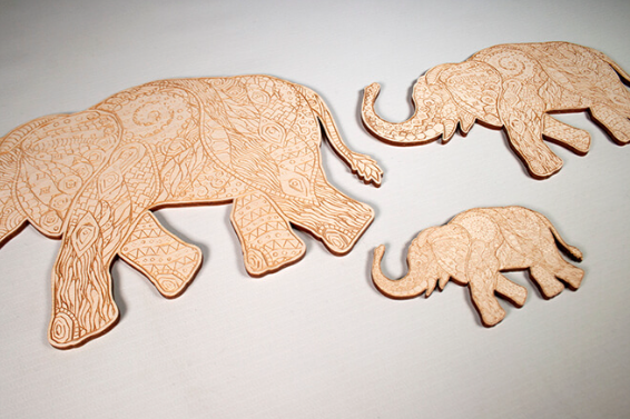 Custom cut animal or rosette place cards