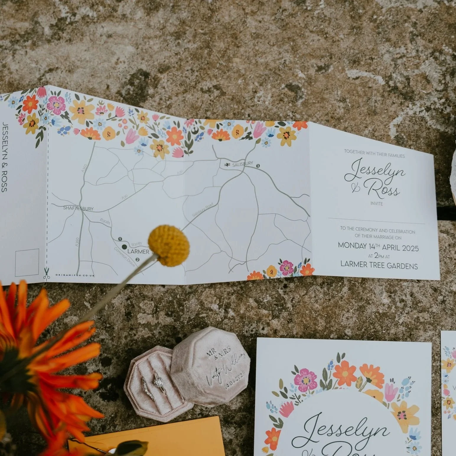 Wild flower invitation (ZigZag)