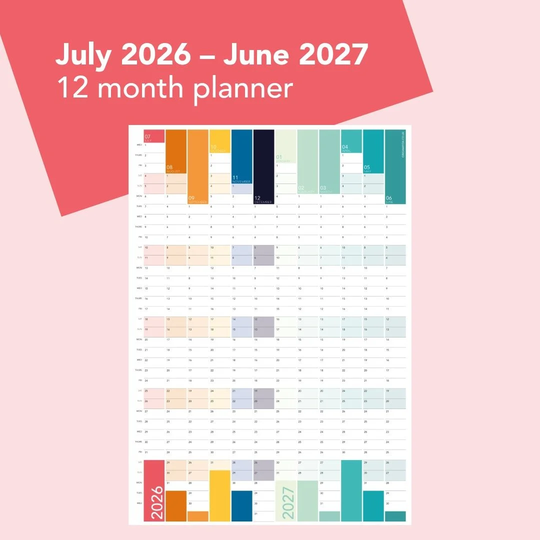 The July Year Wall Planner (Printable)
