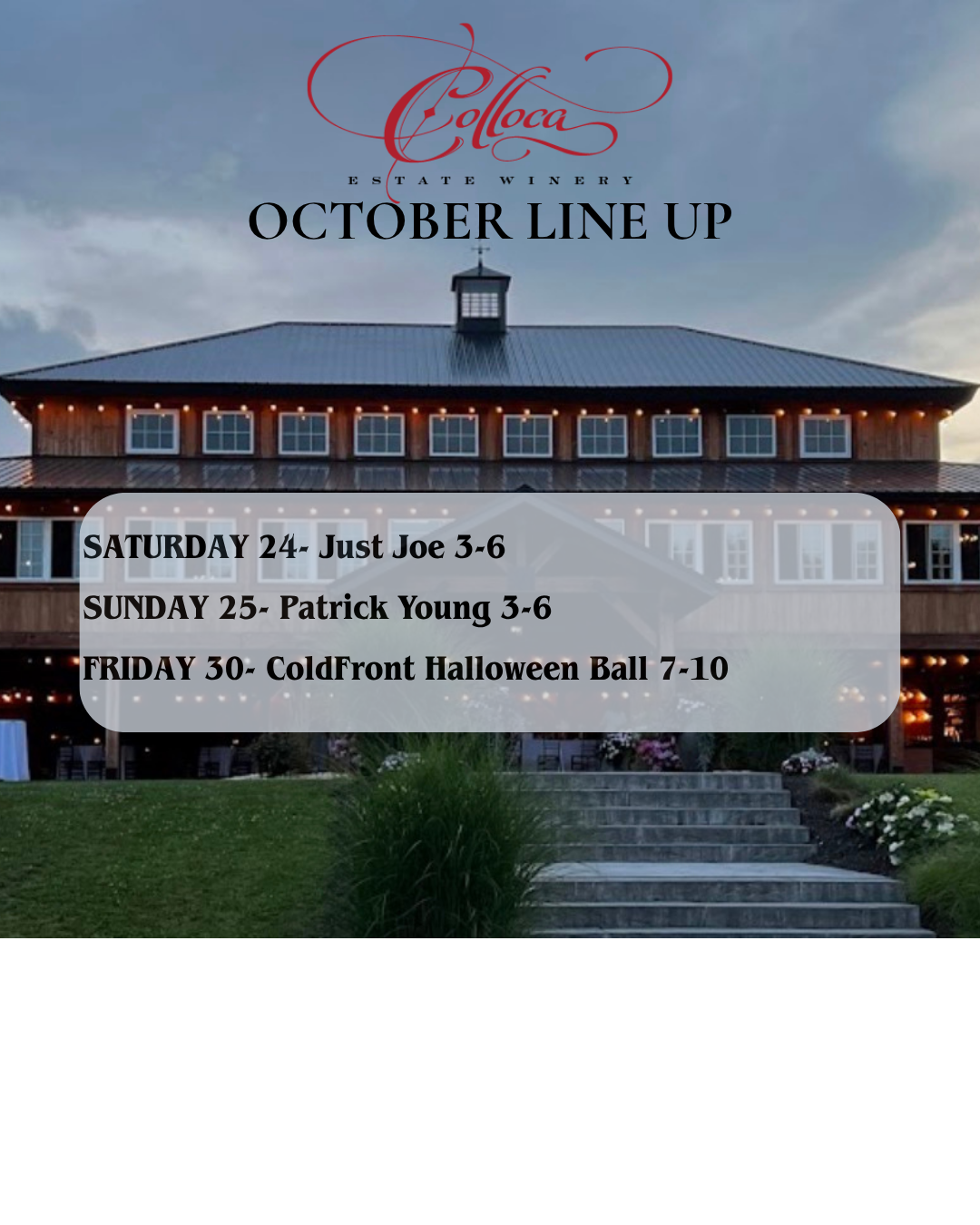 REMAINING OCTOBER MUSIC LINE UP!