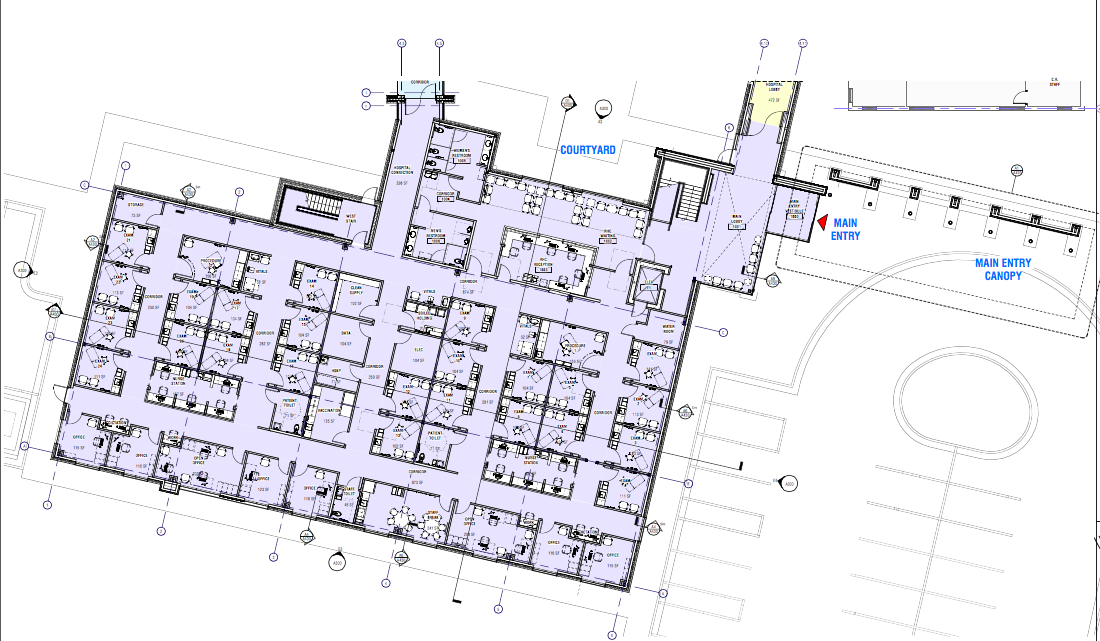 First floor rural health clinic - Subject to change.