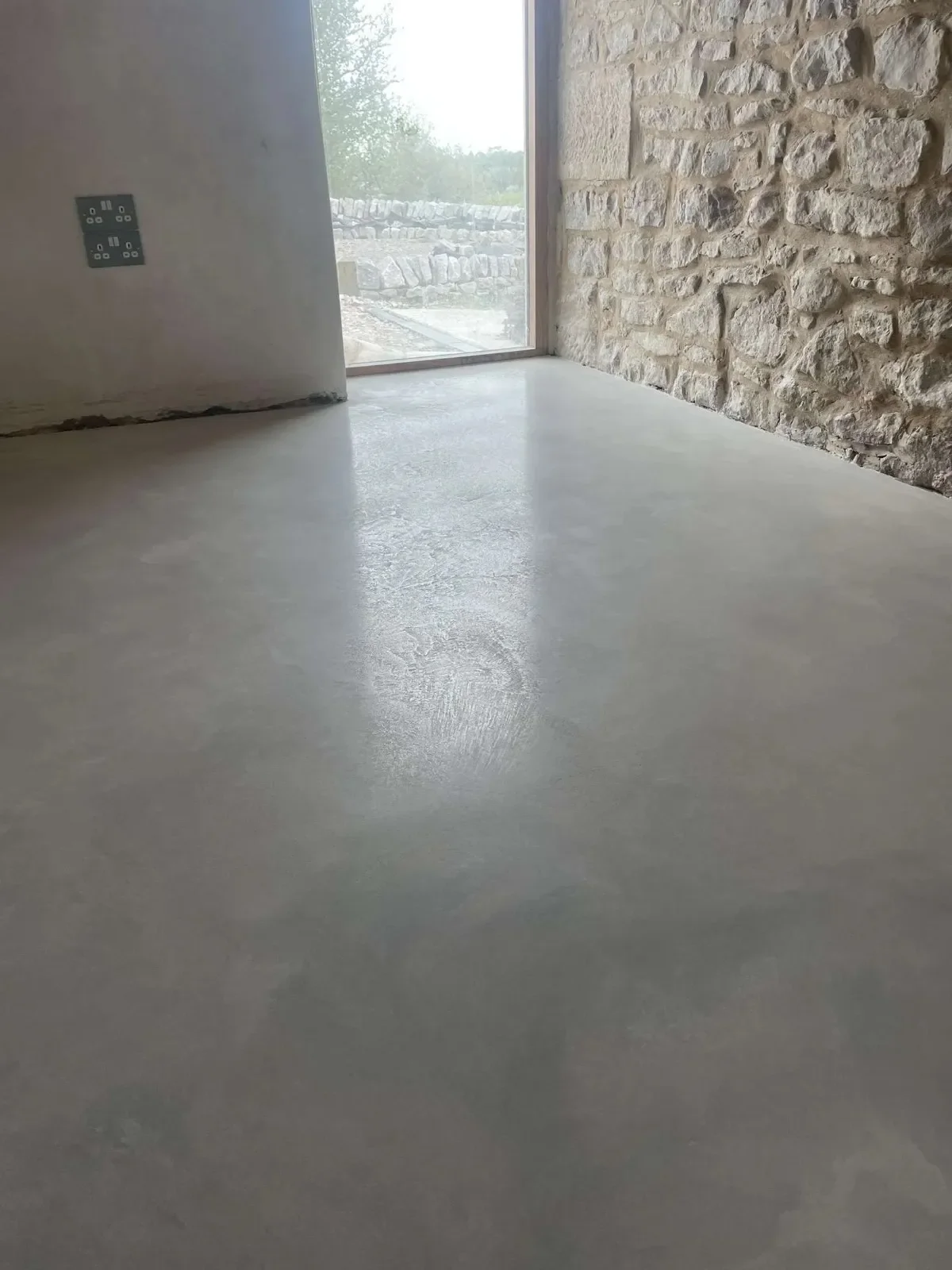 Polished concrete style flooring