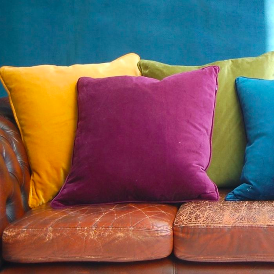 Lesser Spotted - Luxury Velvet Pennine Cushion in Heather Purple