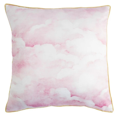 Lime Lace - Dusky Pink Clouds Cushion