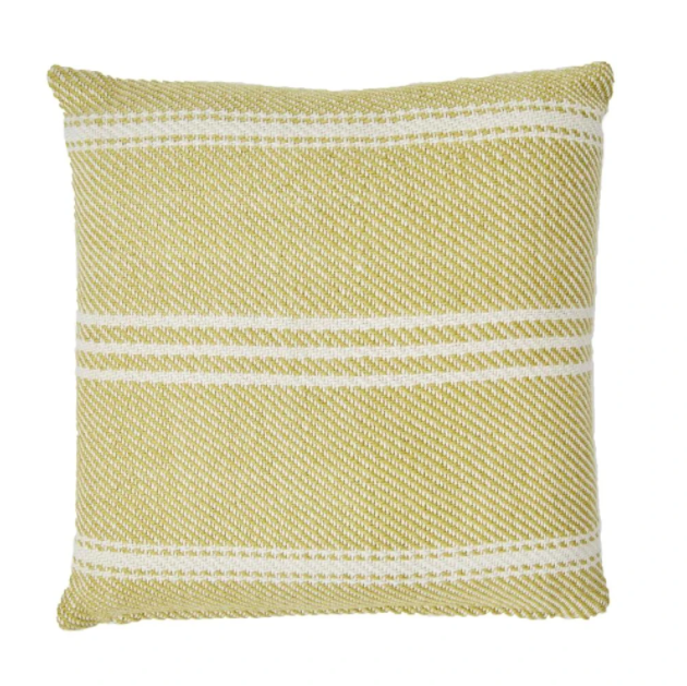 Weaver Green - Lightweight Oxford Stripe Gooseberry Cushion Yellow