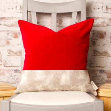 Lucy Fry - Ruby Red and Natural Cushion 