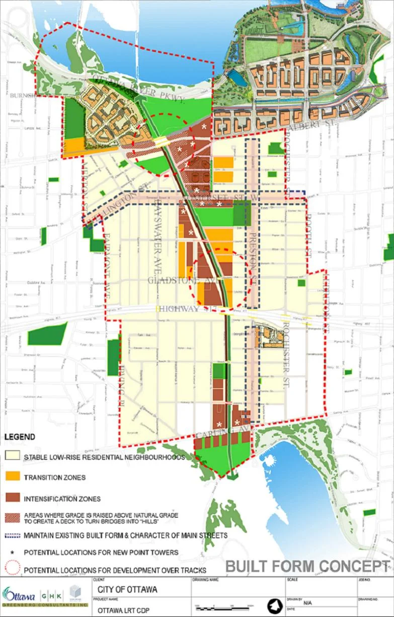 Transit-oriented redevelopment along the proposed new north/south LRT line