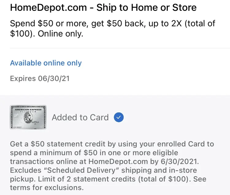 Amex Offers Home Depot Stretching Each Dollar