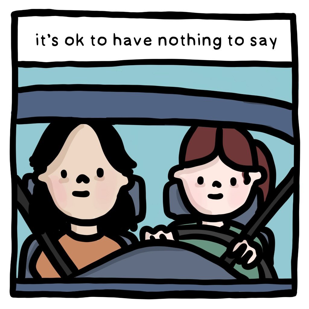 Comfortable silence (is hard when you have so much to say!). 💕 
.
.
.
#comics #instacomics #comicstrip #couplelove #wholesome #relatable #illustration