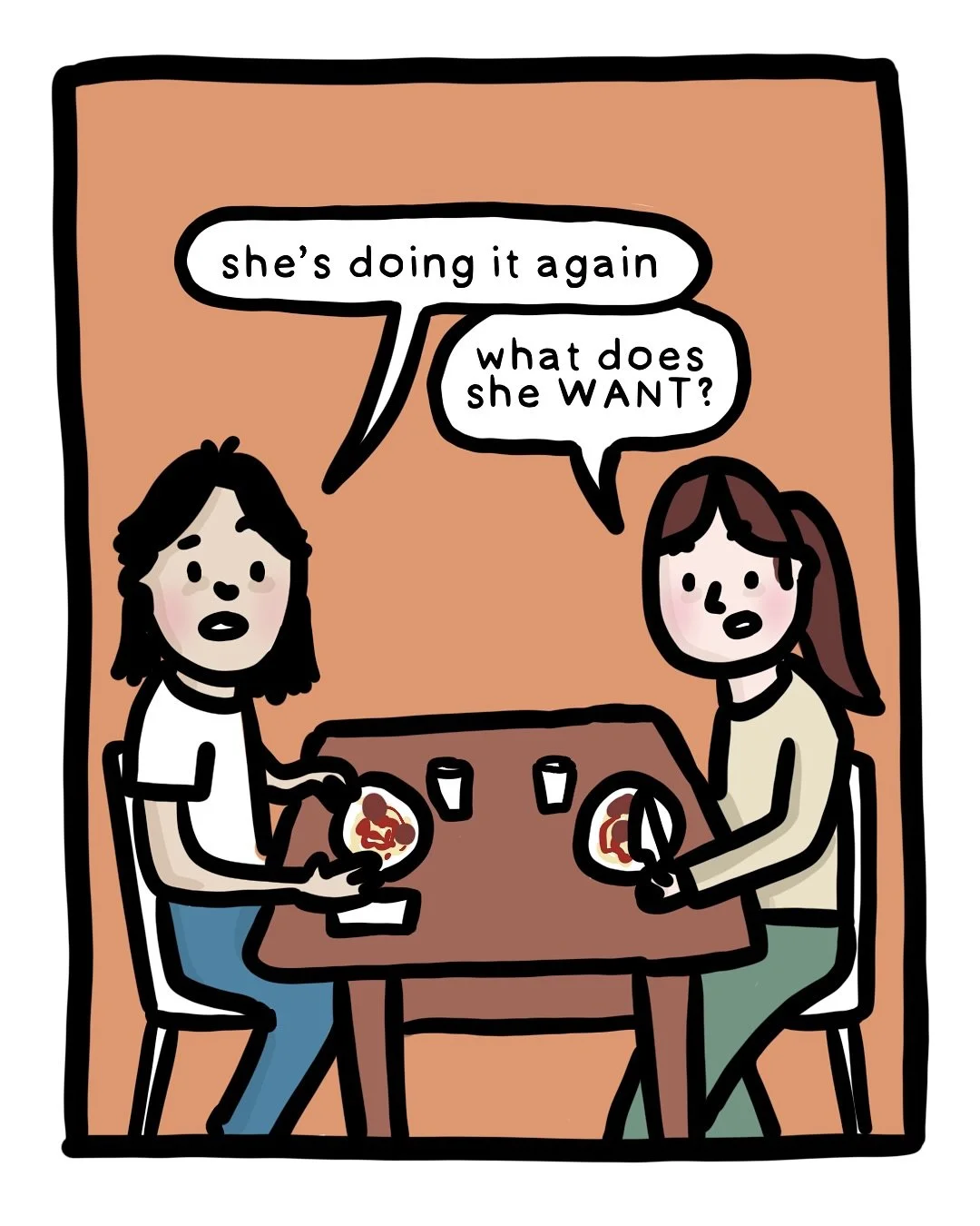 The stare. She won&rsquo;t make any other attempt at trying to tell us what she wants, just a long, intense stare. Scroll to the end to see photo evidence of Nutmeg! #comic